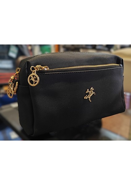 Kadın Çapraz Çanta Dikdörtgen 3 Fermuarlı