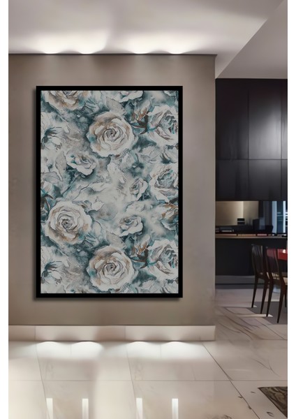 Bozuk Boya Ağaç Gül Deseni Sulu Boya Görünümlü Dekoratif Ahşap Tablo Dikdörtgen Tablo fiyatları