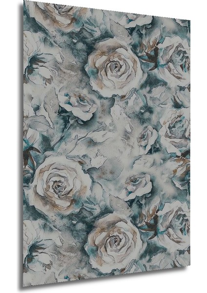 Bozuk Boya Ağaç Gül Deseni Sulu Boya Görünümlü Dekoratif Ahşap Tablo Dikdörtgen Tablo fırsatları