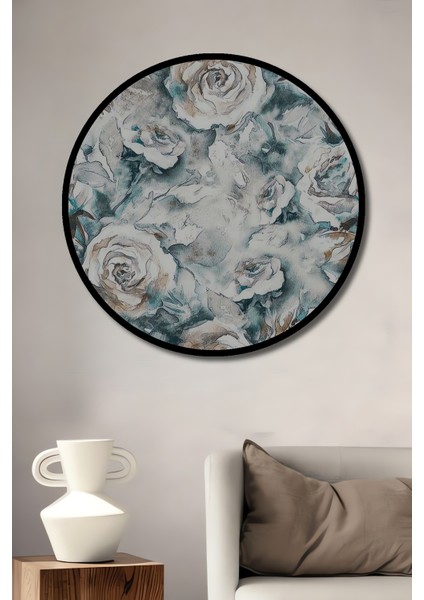 Bozuk Boya Ağaç Gül Deseni Sulu Boya Görünümlü Dekoratif Ahşap Tablo Yuvarlak Tablo fiyatları