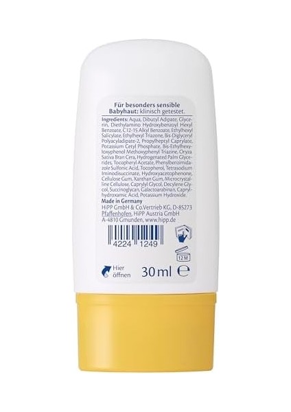Hipp Babysanft Güneş Kremi-Yüz Için 30 ml