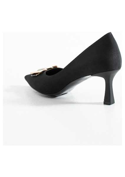 315851140-1 Tekstil Kadın Topuklu Siyah Ayakkab fırsatları