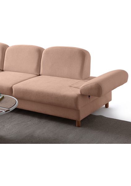 Aries Yataklı Sandıklı Köşe Takımı Pembe Sol Köşe