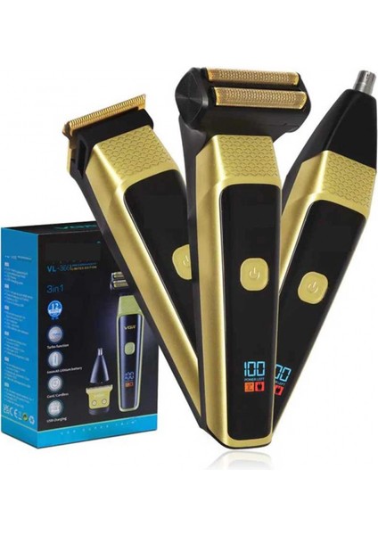 Profesyonel Saç Kesme Makinesi Tek Gövde 3 Başlık V-366
