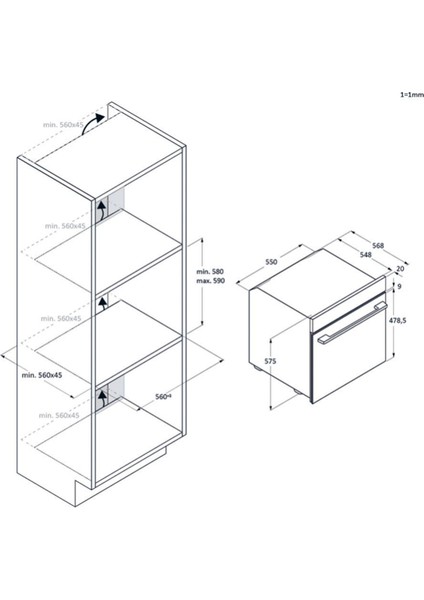 H6 ID23B3HTB Wi-Fi + Bluetooth Bağlantılı Ankastre Fırın