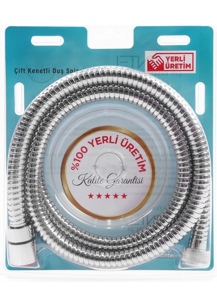 Çift Kenetli Duş Hortumu Spirali (%100 Yerli - 1. Sınıf Kalitede) (Gri)