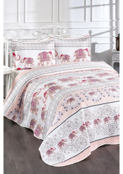 Elefante Baskılı Kapitoneli Çift Kişilik Yatak Örtüsü