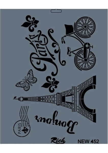 Rich New Seri N-452 Stencil 35X25 cm