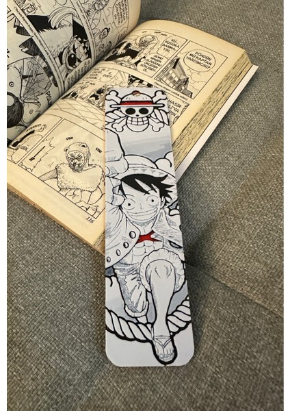 One Piece Kabartmalı 3’lü Kitap Ayracı Seti - Luffy, Gomu Gomu No Mi Devil’s Fruit Lastik Lastik Meyvesi, Wanted - 3 Adet Ayraç