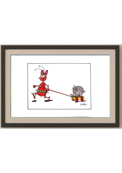 Tadeusz Krotos 29X21CM Orijinal Karikatür Tablo