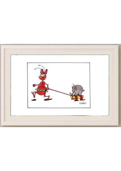 Tadeusz Krotos 29X21CM Orijinal Karikatür Tablo fırsatları