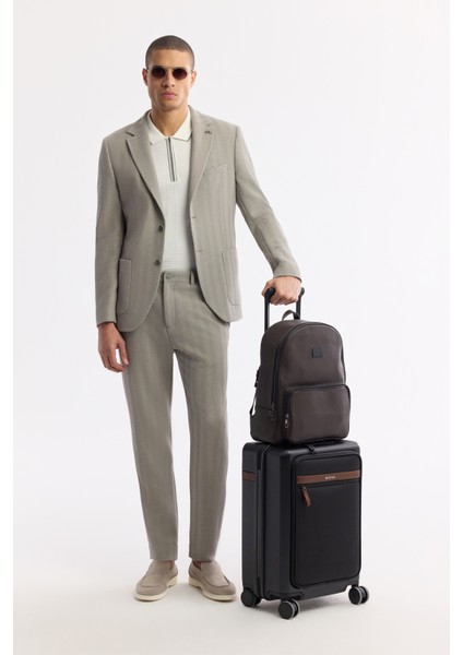 Erkek Gri Mono Yaka Viskon Karışımlı Hafif Bi-Stretch Blazer Comfort Slim Fit Ceket A51Y4011