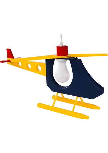Çocuk Odası Helikopter Sarkıt Avize — Renkli Tasarım / E27 Duy - Siyah fiyatları