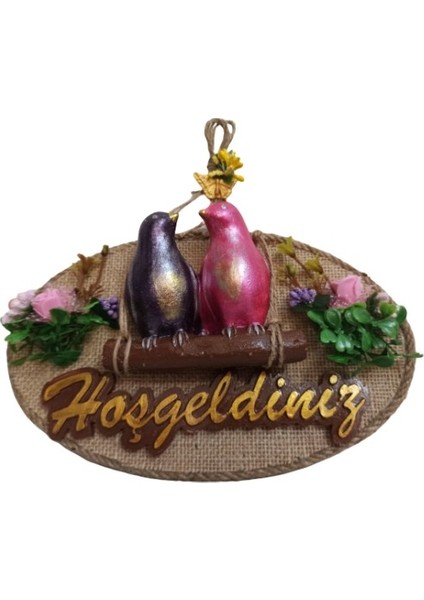 Kuş Tasarımlı Hoşgeldiniz Kapı Süsü
