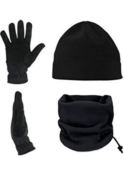 erkek polar bere boyunluk ve polar eldiven - 3'lü set