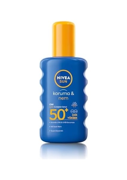 Nıvea Sun SPF50 Yüksek Güneş Koruyucu ve Nemlendirici Vücut Spreyi 200ML, Uva Uvb Koruması, Suya Dayanıklı fiyatları
