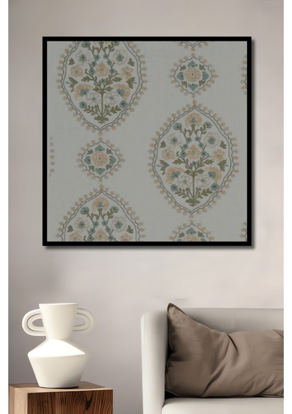 Osmanlı Çiçek Desenli Yağlı Boya Görünümlü Dekoratif Ahşap Tablo Dikdörtgen Tablo fiyatları