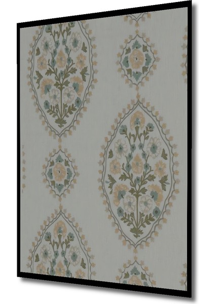 Osmanlı Çiçek Desenli Yağlı Boya Görünümlü Dekoratif Ahşap Tablo Dikdörtgen Tablo indirimleri