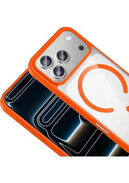 Spia iPhone 17 Pro Max Kılıf M-Safe Wireless Şarj Özellikli Silikon Spıa Ege Kapak - Lacivert