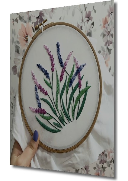 El Yapımı Nakışlı Ahşap Tablo Lavanta Bahçesi Suluboya Görünümlü Sanat Eseri Dikdörtgen Tablo modelleri