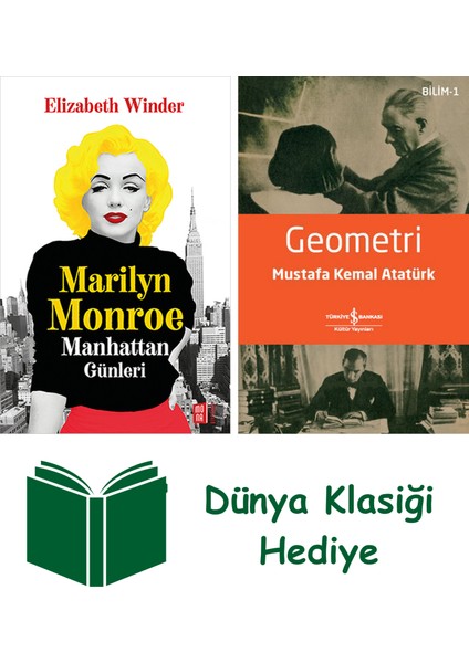 Marilyn Monroe Manhattan Günleri + Geometri + Dünya Klasiği Hediye