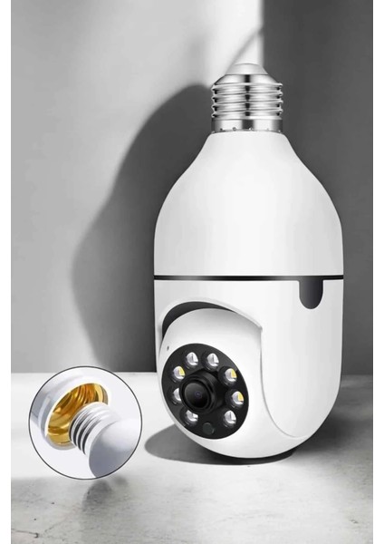 Wifi Kamera Duylu Ampul Görünümlü 360 Derece Dönebilen Ev Kamerası fiyatları