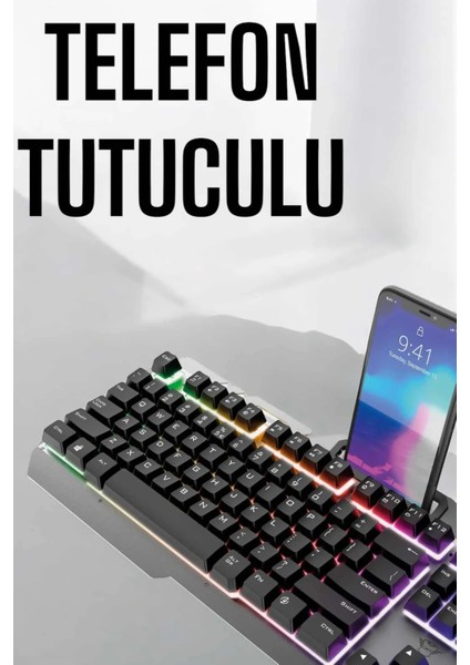 Oyuncu Klavyesi Q Klavye Rgb Işıklı Mouse Hediyeli indirimleri