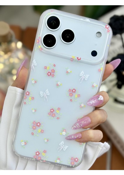 Iphone 17 Promax Uyumlu Darbe Önleyici Mat Şeffaf Baskılı Silikon Kılıf