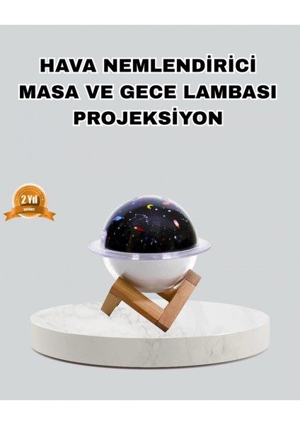 Aromaterapili USB Hava Nemlendirici – Projeksiyon Işıklı, Sessiz ve Şık Tasarım