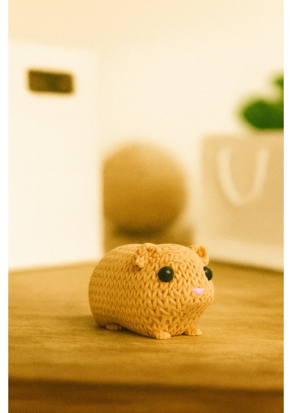 Örgü Desenli Hamster Anahtarlık – Sert Plastik, Çanta Süsü & Charm, Hayvan Figürlü Aksesuar modelleri