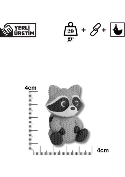 Örgü Desenli Kurt Anahtarlık – Sert Plastik, Çanta Süsü & Charm, Hayvan Figürlü Aksesuar