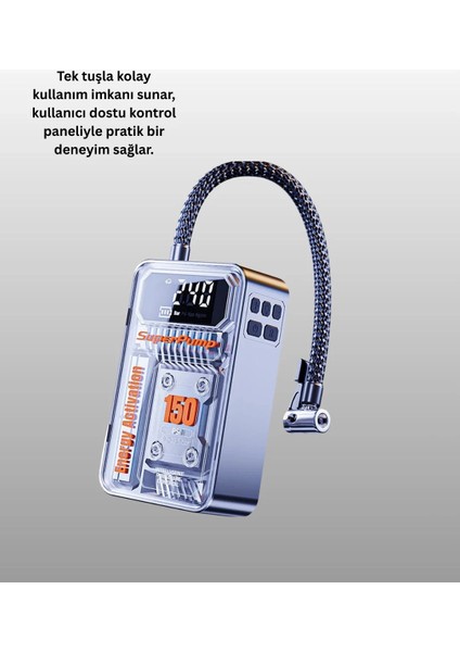 Mini Boy Elektrikli Şarjlı Yüksek Basınçlı Lastik Şişirme Pompası fırsatları
