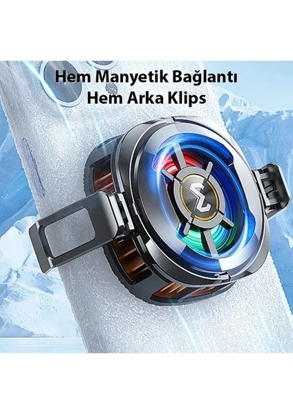 Memo CX06 Ios Android Soğutucu 15W Manyetik + Arka Klips 2&#039;SI 1 Arada Yarı I - ?60?75E9-3G9 fırsatları