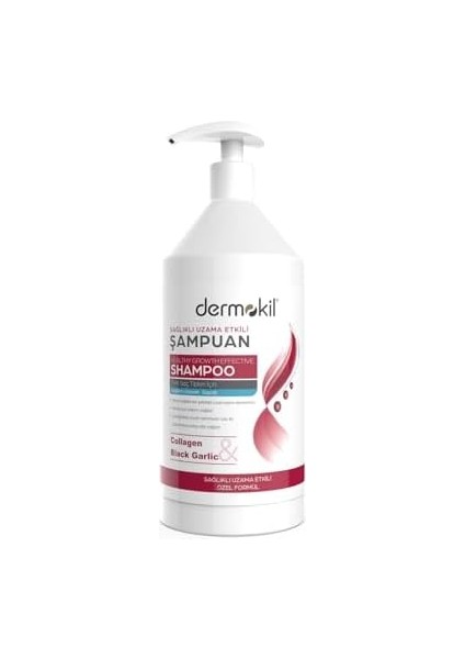 Dermokil Kolajen ve Siyah Sarımsak Sağlıklı Uzama Etkili Şampuan 1 L