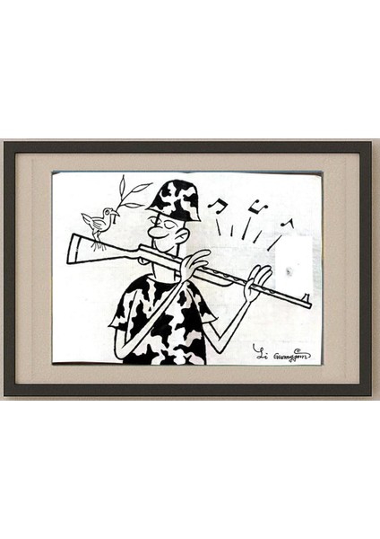 Li Guangjun 29X21CM Orijinal Karikatür Tablo