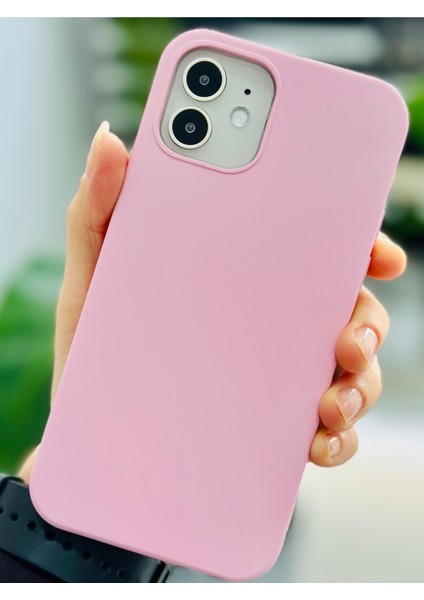 Iphone 12 ve 12 Pro Uyumlu Içi Kadife Sıvı Silikon Leke Tutmaz Lansman Kılıf