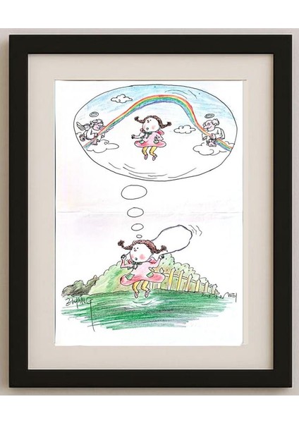 Zhang Wei 29X21CM Orijinal Karikatür Tablo