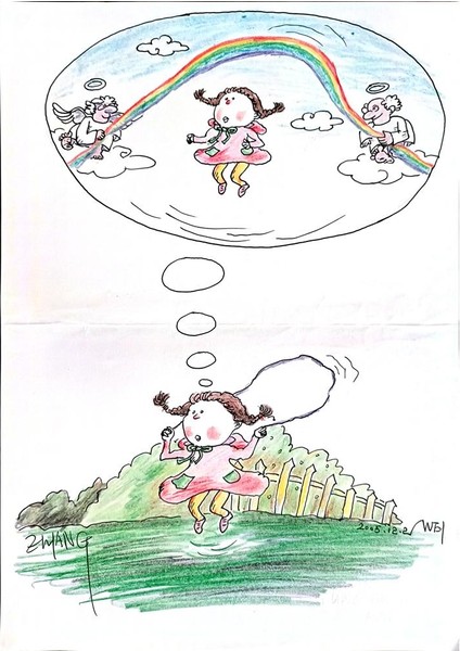 Zhang Wei 29X21CM Orijinal Karikatür Tablo modelleri