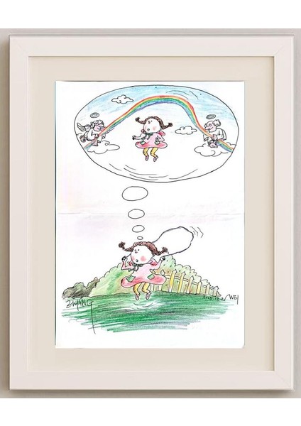 Zhang Wei 29X21CM Orijinal Karikatür Tablo fırsatları