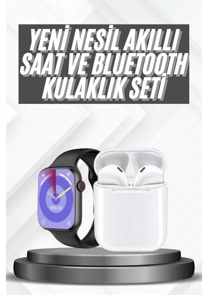 Akıllı Saat Gümüş Kasa Bluetooth Kulaklık Hediyeli Çok Fonksiyonlu Ikili Set fiyatları