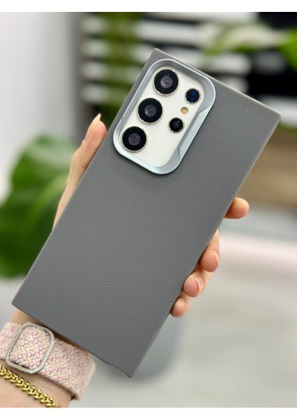 Samsung Galaxy S24 Ultra Uyumlu Estetik Dokulu Deri Görünümlü Esnek Silikon Kılıf modelleri