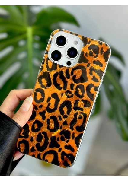 Iphone 16 Promax Uyumlu Shine Leopar Renk Geçişli Parlak Silikon Kourmalı Kılıf modelleri