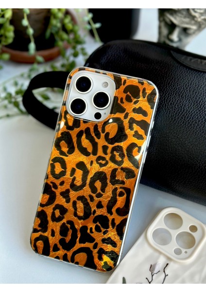 Iphone 16 Promax Uyumlu Shine Leopar Renk Geçişli Parlak Silikon Kourmalı Kılıf indirimleri