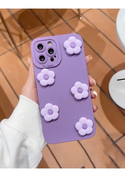 Iphone 14 Pro Uyumlu Papatya Desenli Lansman Içi Kadife Aa Kalite