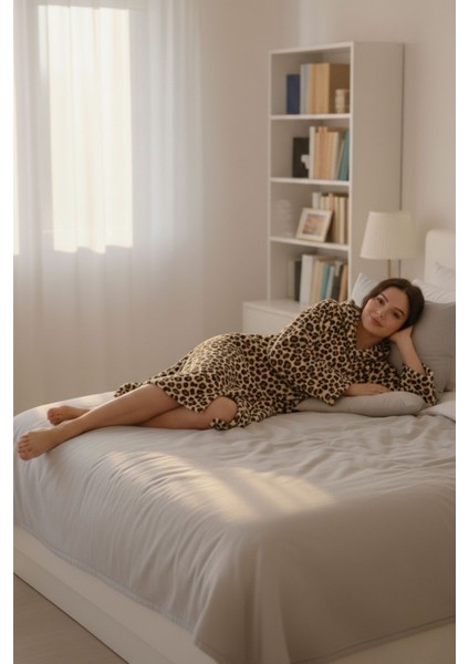 Serona Wellsoft Peluş Kapüşonlu Uzun Panço Yumuşak Dokulu Giyilebilir Tv Battaniyesi | Leopar L/xl indirimleri