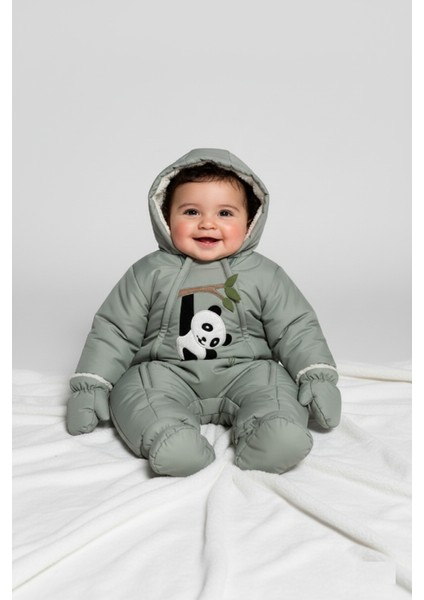 Yeni Trend Pamuklu Sevimli Panda Baskılı Yenidoğan Welsoft Patikli Kozmonot-Tulumu fiyatları