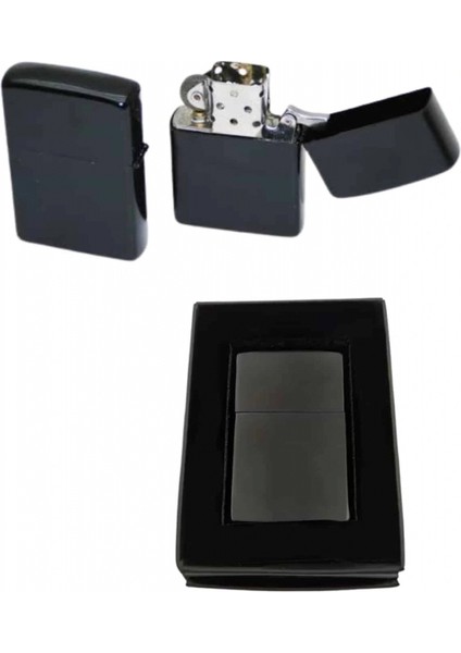 Çakmak Parlak Siyah Zippo Benzinli Çakmak Cep Boy Doldurulabilir modelleri