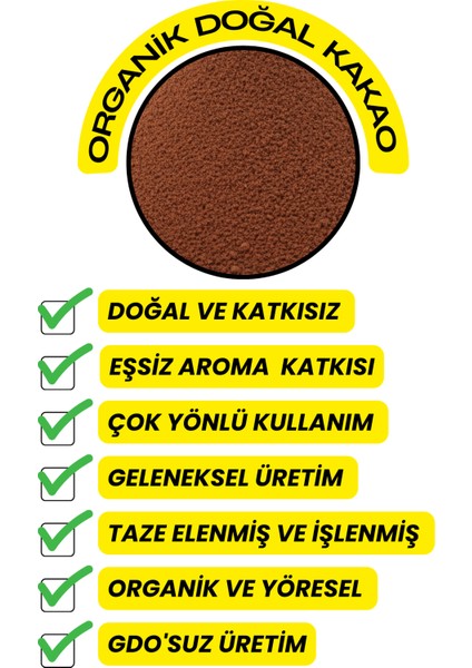 Toz Kakao – (Organik, Katkısız, Elenmiş) 250GR fırsatları