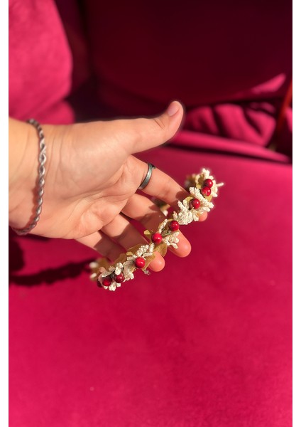 Doğal Görünümlü Kadın Saç Tacı-Romantik ve Zarif Taç-Çiçekli Saç Aksesuarı