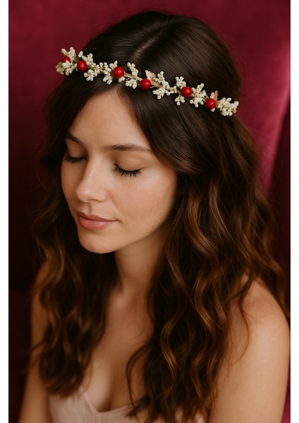 Doğal Görünümlü Kadın Saç Tacı-Romantik ve Zarif Taç-Çiçekli Saç Aksesuarı fiyatları